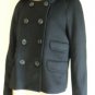$418 NEW BCBG BLACK WOOL BLEND DOUBLE-BREASTED HOODED JACKET L