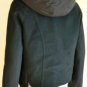 $418 NEW BCBG BLACK WOOL BLEND DOUBLE-BREASTED HOODED JACKET L