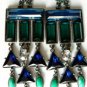 NEW BCBG MAX AZRIA TEARDROP TURQUOISE SHADE RHINESTONE-PAVE EARRINGS