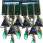 NEW BCBG MAX AZRIA TEARDROP TURQUOISE SHADE RHINESTONE-PAVE EARRINGS