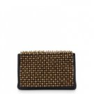 NEW ELEGANT BCBGMAXAZRIA BEADED FOLD-OVER LEATHER CLUTCH