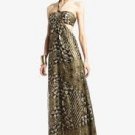 NWT BCBG MAXAZRIA TRIBAL LAME PRINT WITH JEWEL APPLIQUE CHIFFON HALTER DRESS 2