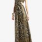 NWT BCBG MAXAZRIA TRIBAL LAME PRINT WITH JEWEL APPLIQUE CHIFFON HALTER DRESS 2