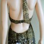 NWT BCBG MAXAZRIA TRIBAL LAME PRINT WITH JEWEL APPLIQUE CHIFFON HALTER DRESS 2