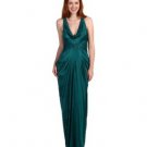 $298 NWT BCBG MAXAZRIA DARK TEAL COWL NECK JEWEL GOWN