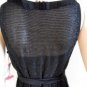 $978 NEW BCBG MAXAZRIA RUNWAY SEQUIN EMBELLISHED SILK BLACK DRESS L