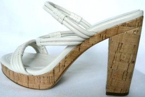 NEW COACH JASLEEN WHITE SLIDES HEELS SANDALS 9