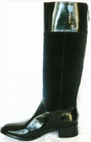 NEW BCBG MAXAZRIA BLACK LEATHER KNEE HIGH FLAT COMFORTABLE LORRAINE BOOTS