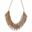 NEW CHIC NEW BCBG MAX AZRIA FRINGE RHINESTONE AND CHAIN NECKLACE