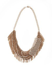 NEW CHIC NEW BCBG MAX AZRIA FRINGE RHINESTONE AND CHAIN NECKLACE