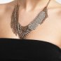 NEW CHIC NEW BCBG MAX AZRIA FRINGE RHINESTONE AND CHAIN NECKLACE