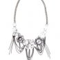NEW CHIC NEW BCBG MAX AZRIA FLORAL RHINESTONE AND CHAIN NECKLACE