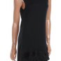 NEW BCBG MAXAZRIA JERSEY SMALL BLACK ROSETTE APPLIQUE SHIFT DRESS M