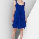 $298 NWT BCBG MAXAZRIA LARKSPUR BLUE RUFFLE CHIFFON COCKTAIL MINI DRESS 2