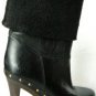 NEW PALOMA BARCELO BLACK LEATHER MID CALF HIGH BOOT 9