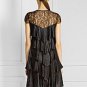 NWT BCBG MAX AZRIA TIRED COCKTAIL LACY BLACK DRESS M