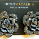 NEW BCBG MAXAZRIA SHOE JEWELLERY ACCESSORY GUNMETAL FLOWRE JEWELS