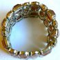 NEW CHIC BCBG MAXAZRIA COLOR STONE SILVER STUDDED BANGLE BRACELET