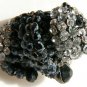 NEW BCBG MAXAZRIA PANDA BLACK SILVER RHINESTONE RING 7