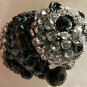 NEW BCBG MAXAZRIA PANDA BLACK SILVER RHINESTONE RING 7