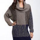 NEW ELEGANT BCBGMAXAZRIA COLOR BLOCK TUNIC SWEATER XS