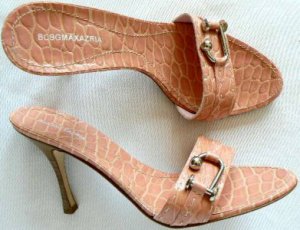 NEW BCBG MAX AZRIA PINK LEATHER SLIDE SANDAL SHOE 10