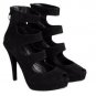 NEW MISS SIXTY STACEY BLACK SUEDE ANKLE BOOTIES 9