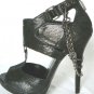 NEW SEXY BLACK PRINTED LIZARD LEATHER PUMP SHOE 7