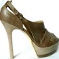 NEW LEATHER PUMP PLATFORM STILETTO TAUPE ALDO SHOE 8