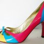 LUCIANO PADOVAN MULTI COLOR PATENT LEATHER PUMP SHOE 8