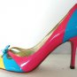LUCIANO PADOVAN MULTI COLOR PATENT LEATHER PUMP SHOE 8