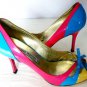 LUCIANO PADOVAN MULTI COLOR PATENT LEATHER PUMP SHOE 8