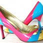 LUCIANO PADOVAN MULTI COLOR PATENT LEATHER PUMP SHOE 8