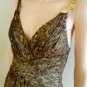 NEW BCBG MAXAZRIA LEOPARD GOLD CHAIN CHIFFON GOWN 8
