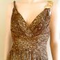NEW BCBG MAXAZRIA LEOPARD GOLD CHAIN CHIFFON GOWN 8