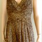 NEW BCBG MAXAZRIA LEOPARD GOLD CHAIN CHIFFON GOWN 8