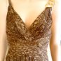 NEW BCBG MAXAZRIA LEOPARD GOLD CHAIN CHIFFON GOWN 8