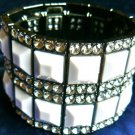 NEW CHIC BCBG MAX AZRIA WHITE STUDDED BANGLE BRACELET