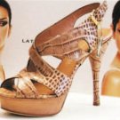 NEW LEATHER PLATFORM BROWN LATITUDE FEMME SHOES 9.5