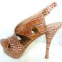 NEW LEATHER PLATFORM BROWN LATITUDE FEMME SHOES 9.5