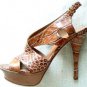 NEW LEATHER PLATFORM BROWN LATITUDE FEMME SHOES 9.5