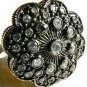 NEW BCBG MAXAZRIA HEMATIT OVAL FLOWER RHINESTONE-PAVE RING SZ 6