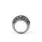 NEW BCBG MAXAZRIA OVERSIZED STONE DOME GUNMETAL SILVER RING 7