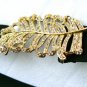 NEW BCBGMAX AZRIA RHINESTONE BROOCH BLACK BELT S