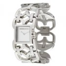 NEW BCBGMAXAZRIA SOCIALITE RELEVE SQUARE SILVER DIAL WOMEN'S BRACELET WATCH