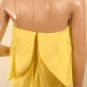 $592 MAX AZRIA RUNWAY CANARY YELLOW STRAPLESS WOVEN GEORGETTE DRAPED DRESS L
