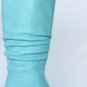 $800 NEW 100% AQUA LEATHER ANGELA FALCONI KNEE BOOTS 6