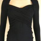 NEW BCBG MAX AZRIA BLACK OPEN  BACK KNIT TOP BLOUSE S