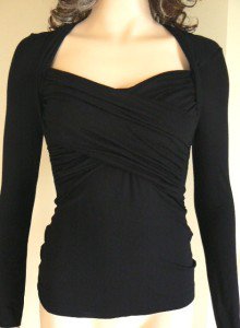 NEW BCBG MAX AZRIA BLACK OPEN  BACK KNIT TOP BLOUSE S