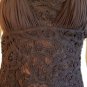 NEW BCBG MAX AZRIA RUNWAY BROWN CROCHET SILK DRESS 2